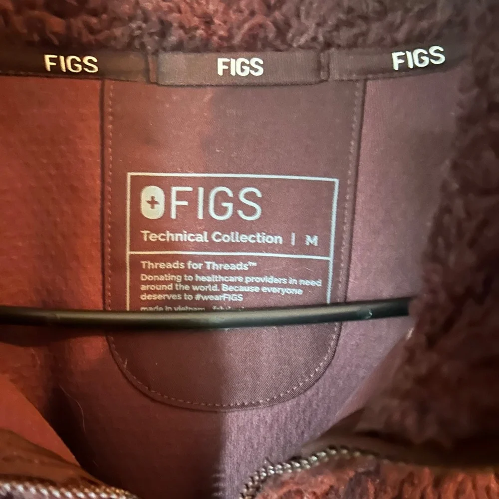 Figs On shift Sherpa Coffee brown jacket Med - Picture 4 of 6